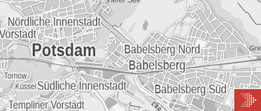 Linkbanner mit Kartenausschnitt von Potsdam